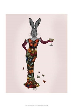 Framed Rabbit Butterfly Dress Print