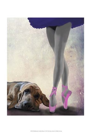 Framed Bloodhound And Ballet Dancer Print