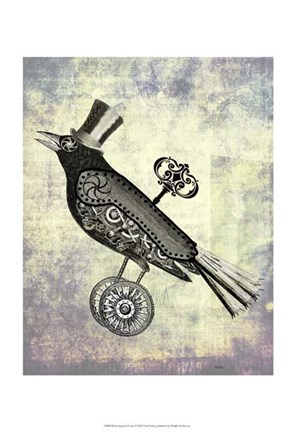 Framed Steampunk Crow Print