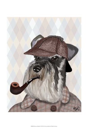 Framed Schnauzer Sherlock Print