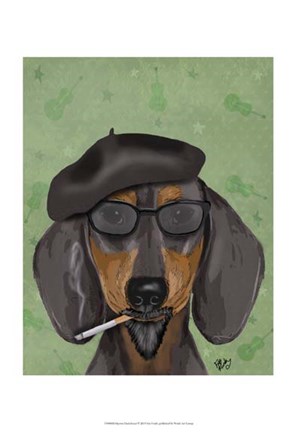 Framed Hipster Dachshund Print
