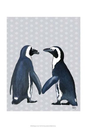 Framed Penguins In Love Print