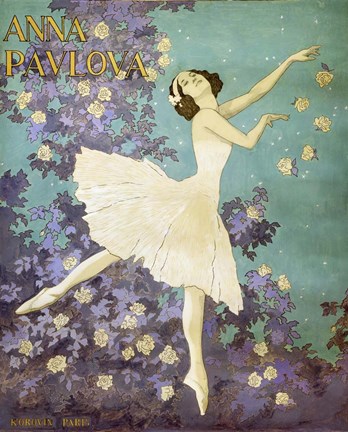 Framed Design for a Poster of Anna Pavlova Gouache Print