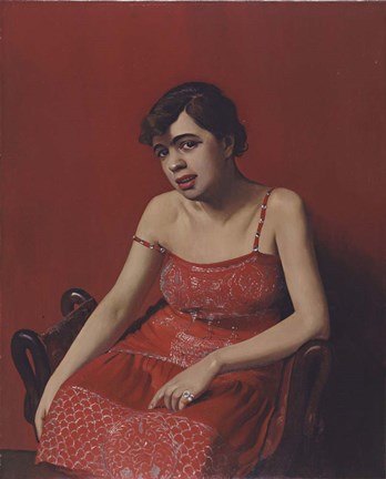 Framed Romanian in a Red Dress, 1924 Print