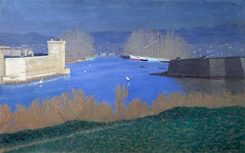 Framed View of the Port of Marseille,  1901 Print