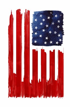 Framed Stars And Buildings Print