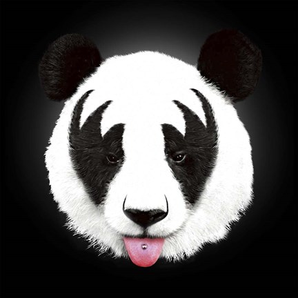 Framed Kiss Of A Panda Print