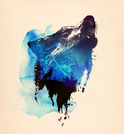 Framed Alone As A Wolf Print