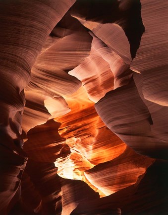 Framed Red Sandstone Walls, Lower Antelope Canyon (Color) Print