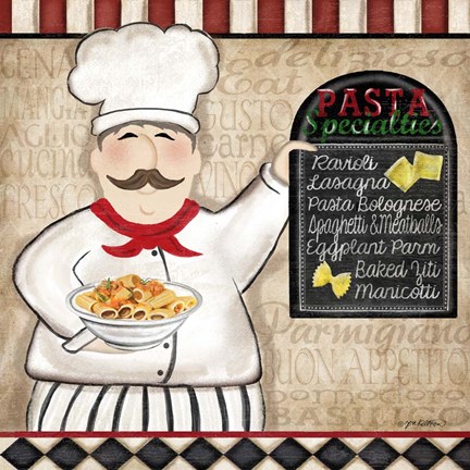 Framed Pasta Chef Print