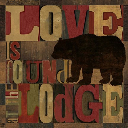 Framed At the Lodge Printer Blocks II Print