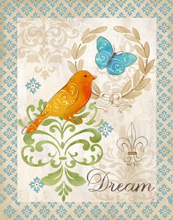 Framed Fleur d&#39;Lis Border I Print