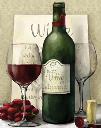 Framed Valley Wine I Print