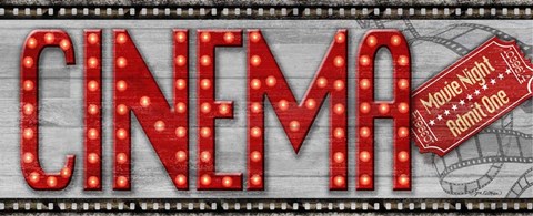 Framed Movie Marquee Panel I (Cinema) Print
