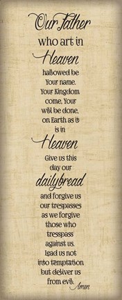 Framed Bible Verse Panel III (Our Father) Print