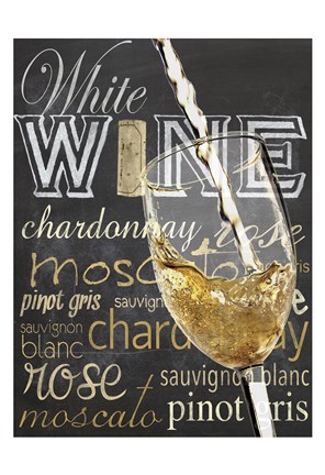 Framed Wine Glass White Print