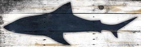 Framed Shark Wood Print
