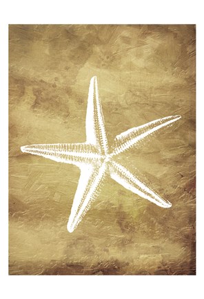 Framed Gold Starfish Print