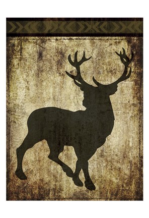 Framed Lodge Black Deer Print