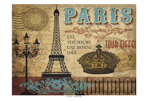 Framed Paris Series Eiffel Print