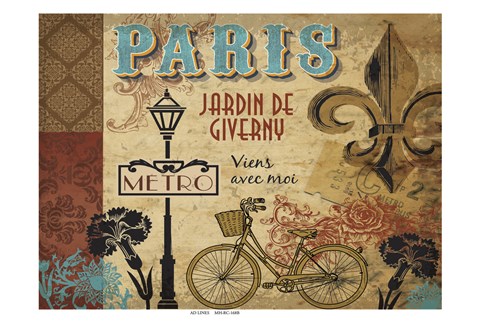 Framed Paris Series Garden 1 Print