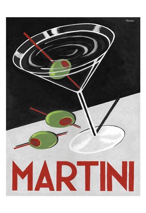 Framed Retro Martini Time Print