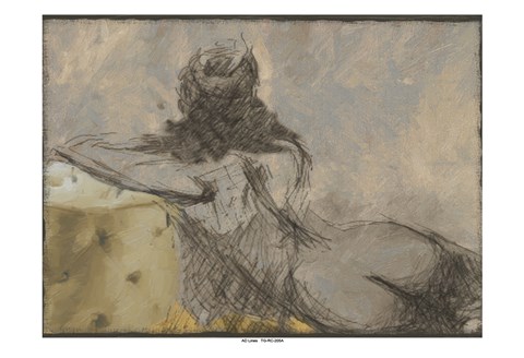 Framed Nude In Gold Print