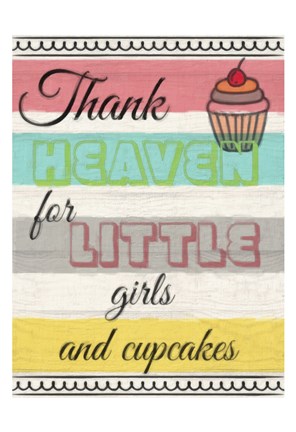 Framed Little Girls And Cupcakes Print