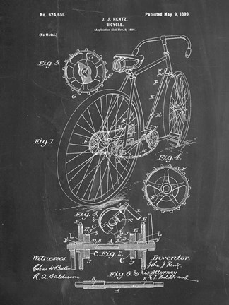 Framed Bicycle D Print