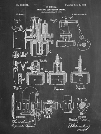 Framed Diesel Motor Print