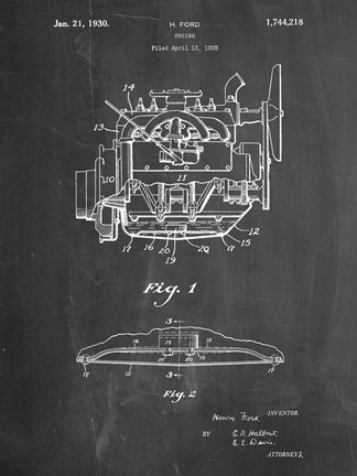 Framed Ford Engine Print