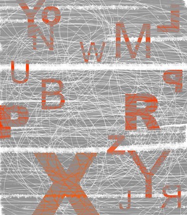 Framed Numbers Orange Print