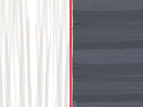 Framed White And Gray Print