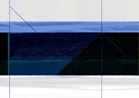 Framed Deep Blue Print