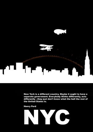 Framed New York Night Print