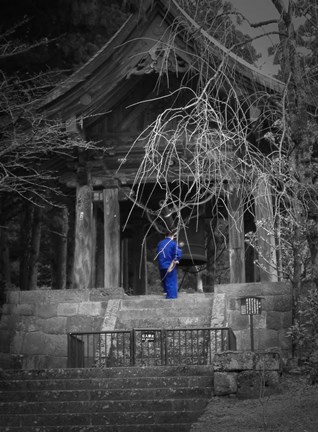 Framed Monk And Bell Print