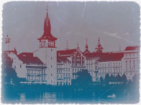 Framed Prague Golden City Print