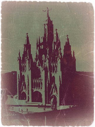 Framed Tibidabo Barcelona Print