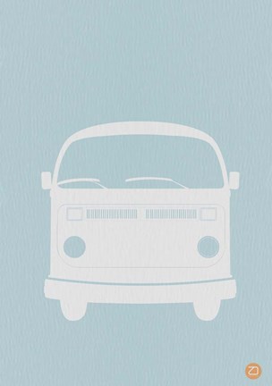 Framed VW Bus Blue Print