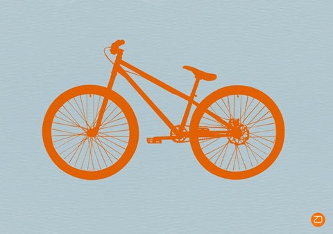 Framed Orange Bicycle Print