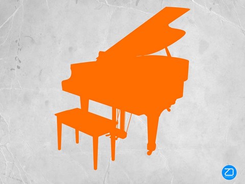 Framed Orange Piano Print