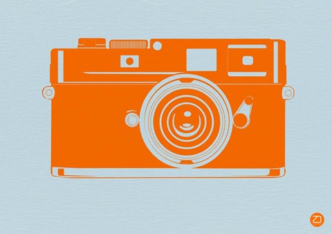 Framed Orange Camera Print