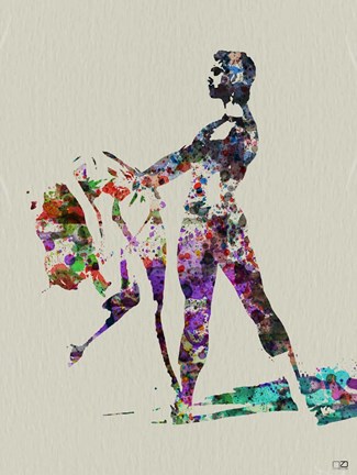 Framed Ballet Watercolor 1A Print