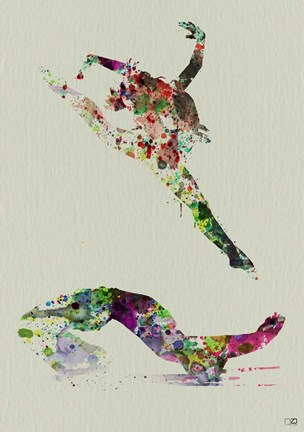 Framed Ballet Watercolor 3A Print