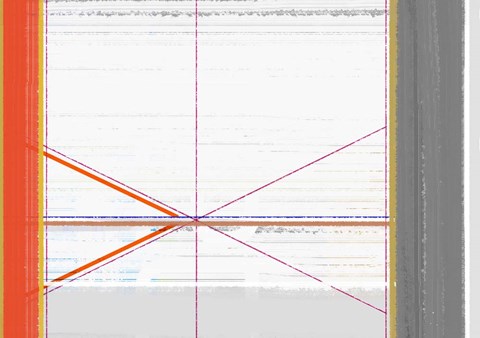 Framed Abstract Orange and White Print