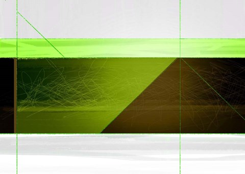 Framed Abstract Brown and Green Print