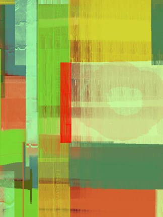 Framed Green and Brown Abstract 3 Print