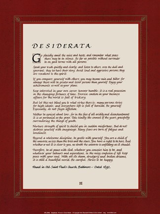 Framed Desiderata Print