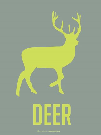 Framed Deer Green Print