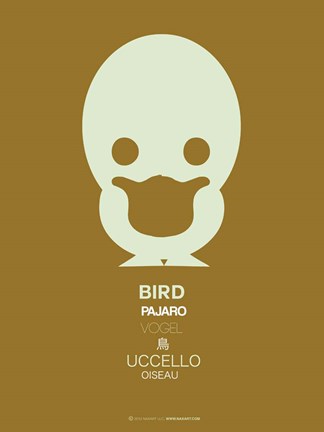 Framed Yellow Bird Multilingual Print